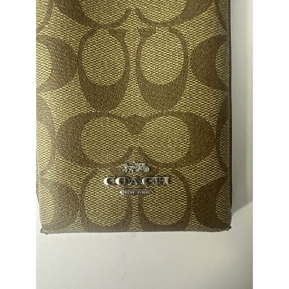 NWOT Coach North/South Phone Crossbody In Signature Canvas C7397 Khaki/Pale Lime - Picture 4 of 8